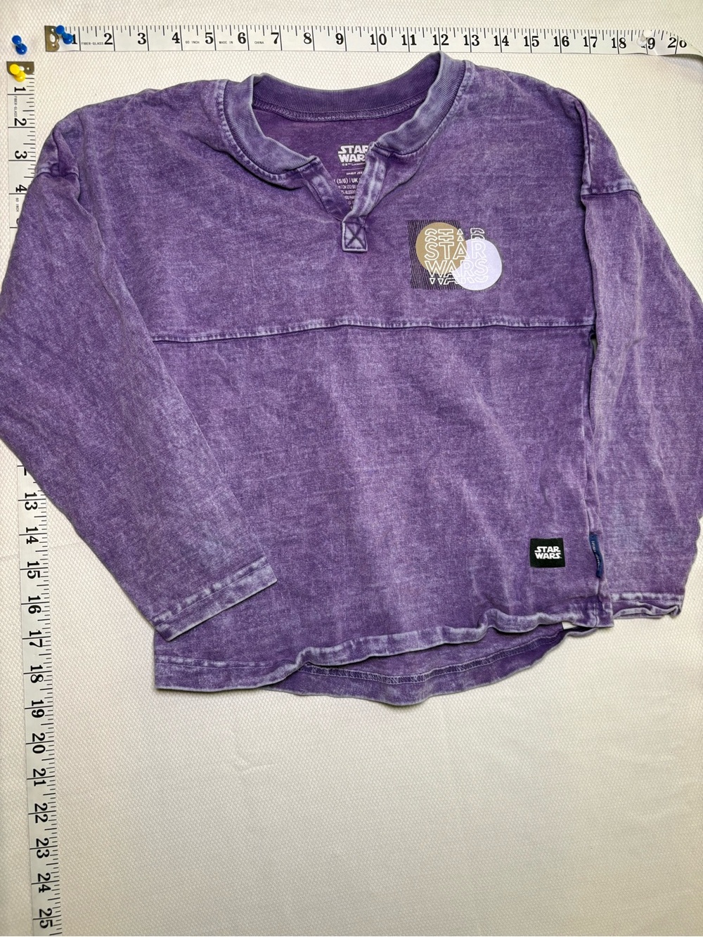 Star Wars Spirit Jersey Kids Size 5/6 Purple Mineral Wash Yoda Quote
